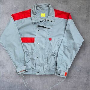 C2H4 "Sour Bullet" 2017 SS Gray Red Full Zip Snap Button Jacket Cotton Mens M